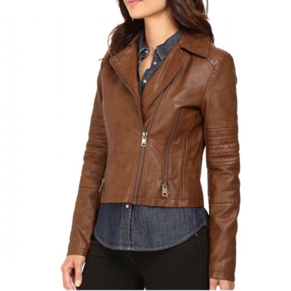 Levi’s Brown Leather Moto Jacket